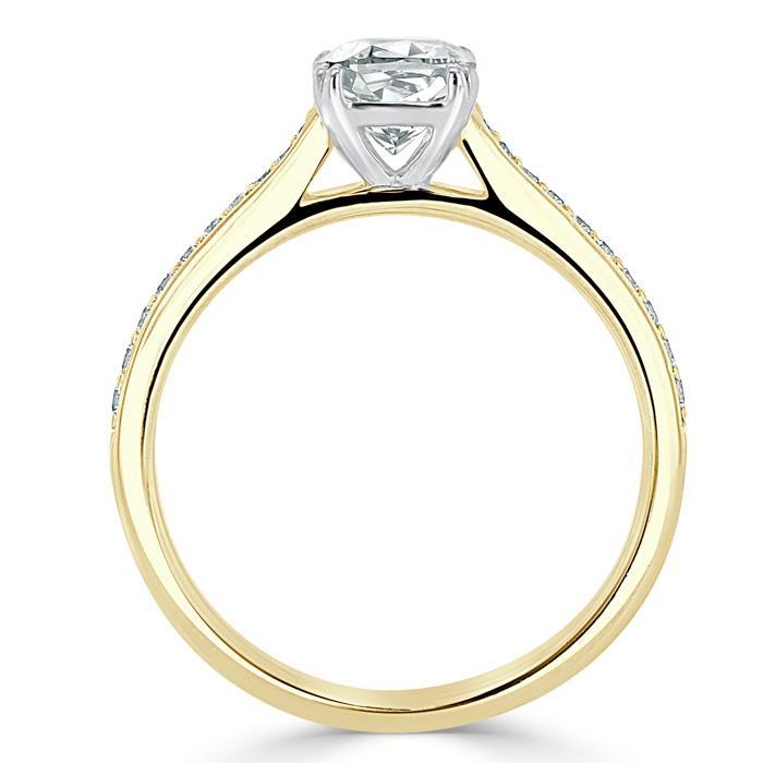 Cushion Cut Moissanite Engagement Ring, Classic Style