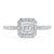 Asscher Cut Moissanite Engagement Ring, Classic Halo