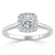 Cushion Cut Moissanite Halo Engagement Ring