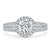 Round Cut Moissanite Halo Engagement Ring, Tiffany Style