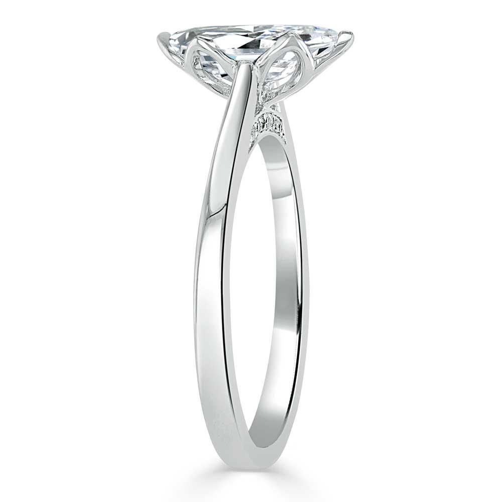 Marquise Cut Moissanite Engagement Ring, Classic Design