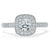 Cushion Cut Moissanite Halo Engagement Ring, Tiffany Style