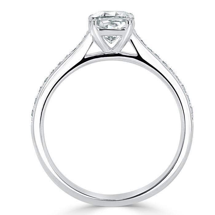 Cushion Cut Moissanite Engagement Ring, Classic Style