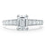 Emerald Cut Moissanite Engagement Ring, Tiffany Style