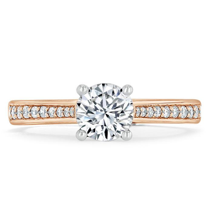 Round Cut Moissanite Engagement Ring, Classic Style