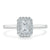 Emerald Cut Moissanite Halo Engagement Ring